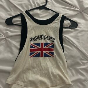 Forever 21 Kids London Flag Tank Top - White & Black